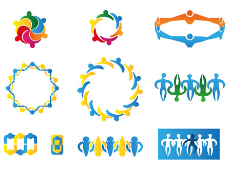 Icons geometric symbols union societyのイラスト素材