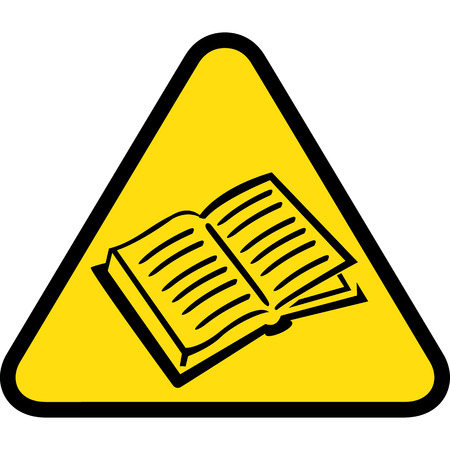 Board yellow triangle signage, book, magazineのイラスト素材