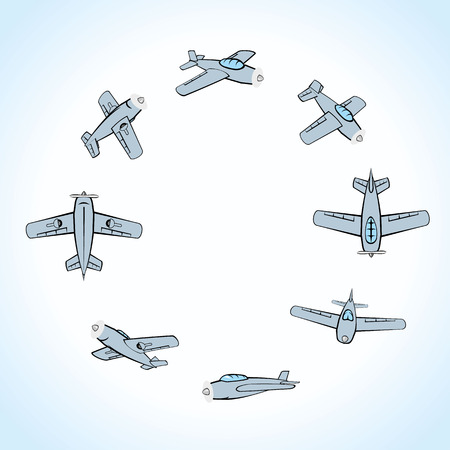 vehicle transport airplane doing acrobaticsのイラスト素材