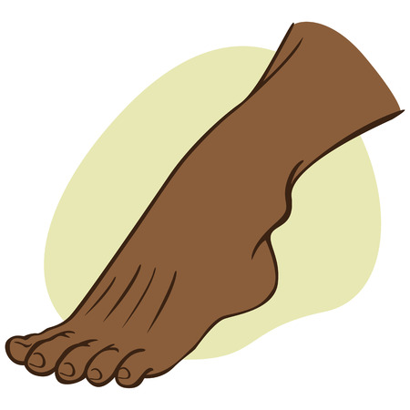 Individual human foot. African descent. Ideal for catalogs, informational and institutional guidesのイラスト素材