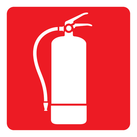 Pictogram red signaling, fire extinguisher. Ideal for visual communication materials and safety and fire preventionのイラスト素材