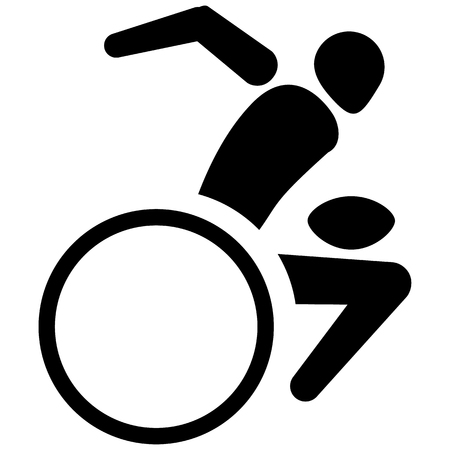 This is sport pictogram, rugby is wheelchair, games. Ideal for materials on sport and institutionalのイラスト素材