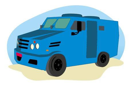 Illustration representing an armored vehicle, armored car to transport valuesのイラスト素材