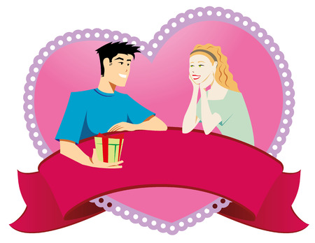 vector illustration Valentine's Day Giftのイラスト素材