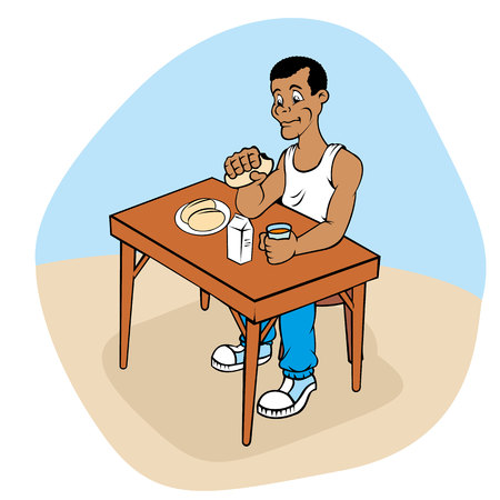 Person, athlete feedingのイラスト素材