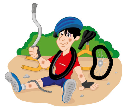 Person injured cyclistのイラスト素材