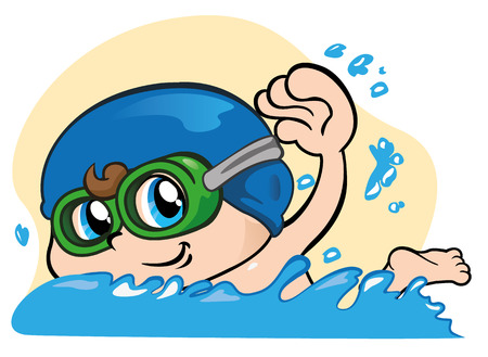 Illustration representing Child playing sports, swimmingのイラスト素材