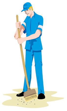 Man Job janitor personのイラスト素材