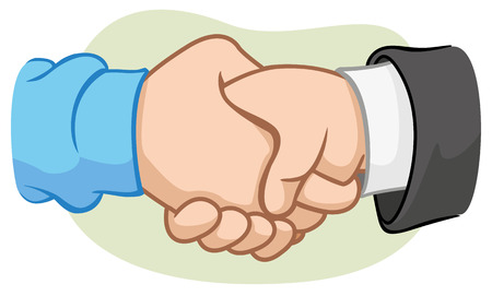 Illustration of two hands shaking hands with handshakeのイラスト素材