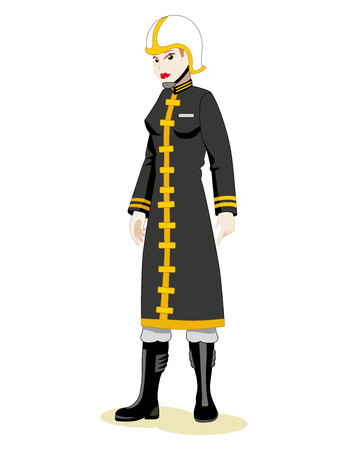 Professional firefighter uniform womanのイラスト素材