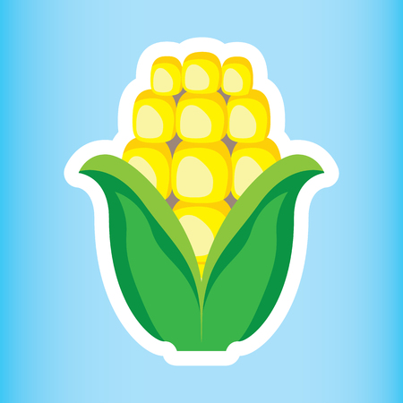 Illustration icon of fruit and sereal healthy corn on the cob. Ideal for food and nutritional education materialsのイラスト素材