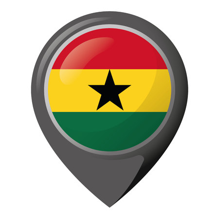 Icon representing location with the flag of Cameroon. Ideal for catalogs of institutional materials and geographyのイラスト素材