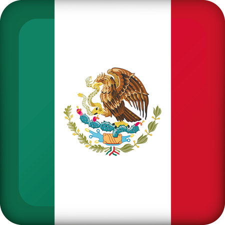 Icon representing Mexico square flag.のイラスト素材