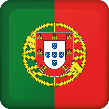 Icon representing square button of Portugal. Ideal for catalogs of institutional materials and geographyのイラスト素材
