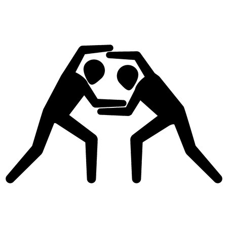 Illustration depicts pictogram of sport table tennis, game of ping pong. Ideal for sports and institutional materials.のイラスト素材