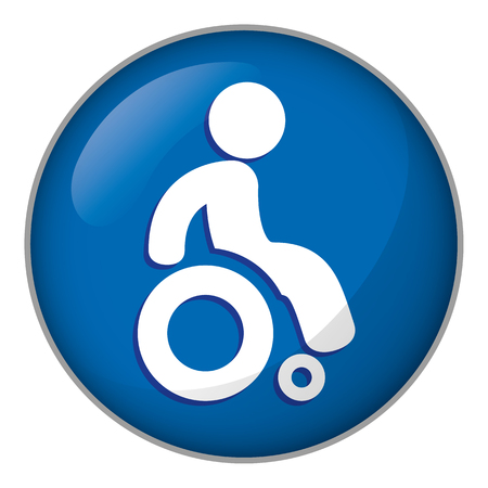 Button with Icon representing handicapped sign button, pictogram.のイラスト素材