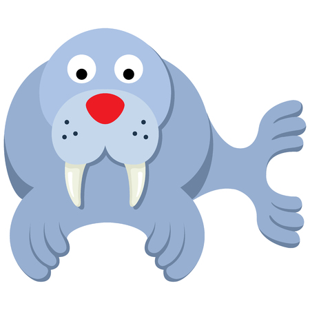 Illustration representing icon mascot walrus. Ideal for veterinary materials, biology and zoologyのイラスト素材
