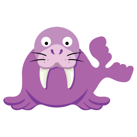 Illustration representing icon mascot walrus. Ideal for veterinary materials, biology and zoologyのイラスト素材