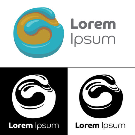 Icon, logo, organic, letter G, letter C. Ideal for visual communication, informational and institutional materialのイラスト素材