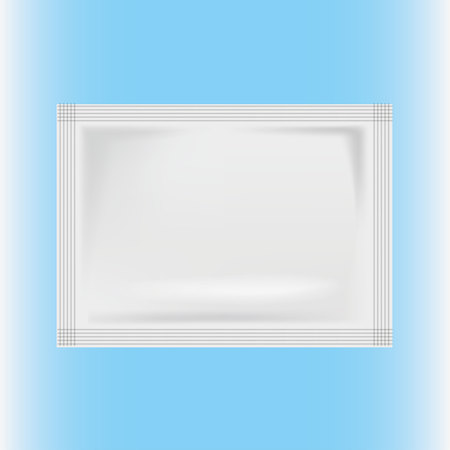 Illustration Mockup packaging sachet product. Ideal for catalogs, informative and institutional guidesのイラスト素材