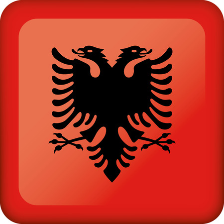 Flag of Albania. Ideal for catalogs of institutional materials and geographyのイラスト素材