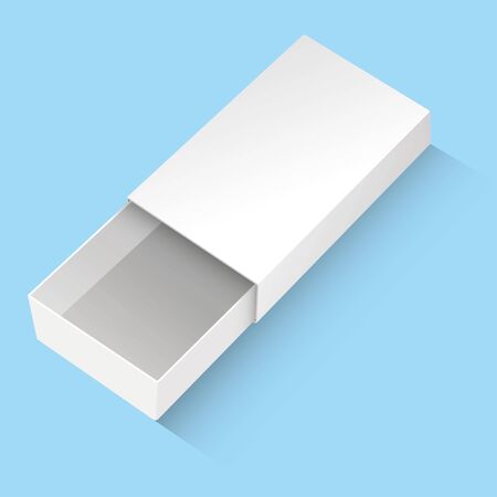 Illustration of an object box item with drawer, match box gift packaging. Ideal for product and information catalogsのイラスト素材