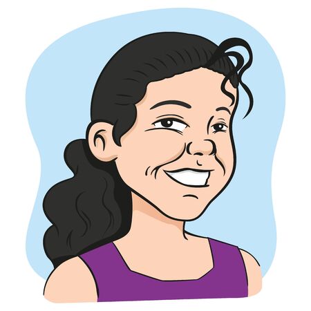 Illustration representing an oriental girl, mixed race, asian girl. Ideal for catalogs, newsletters and institutional materialsのイラスト素材
