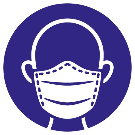 Illustration Icon and symbol of protection mask, safety equipment. Ideal for infographics and institutional materialsのイラスト素材