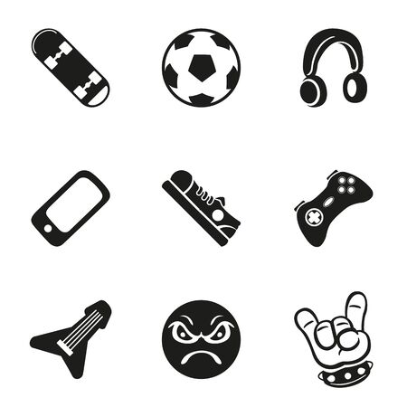 Set icons pictogram, young people, boy, girl. Ideal for catalogs, newsletters and institutional materialのイラスト素材