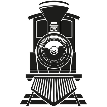 Illustration transport vehicle steam train on rails. Ideal for educational and institutional materialsのイラスト素材