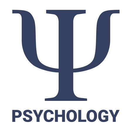Symbol icon of the academic disciplinary psychology science of the study of mental health. Ideal for institutional and educational materialsのイラスト素材