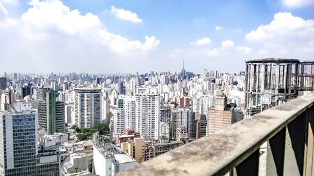 White clouds and blue sky in the top of the city skyline | White clouds and blue sky in the top of the city skylineの写真素材