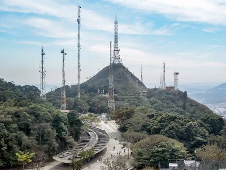 View of the top of the mountain with blue sky | View of the top of the mountain with blue skyの写真素材