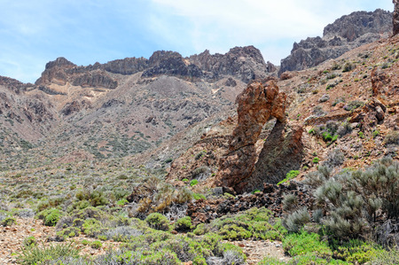 rock arch at volcano del teide (Tenerife)の写真素材