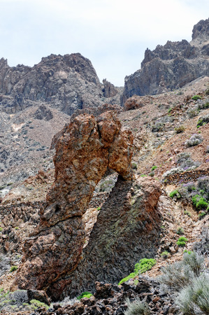 rock arch at volcano del teide (Tenerife)の写真素材