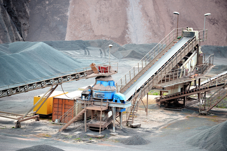 stone crusher in porphyry surface mine. hdr imageの写真素材