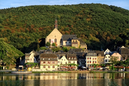 BEILSTEIN, RHINELAND-PALATINATE/ Germany August 30 2016: Cityscape of village Beilstein at Moselle river with its small streets and half-timbered houses.のeditorial素材