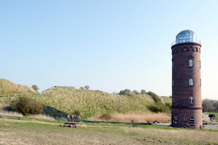 Cape Arkona, Mecklenburg-Vorpommern/ Germany 15 October 2016: lighthouse with small store at Cape Arkona. Autumn stormy weatherのeditorial素材