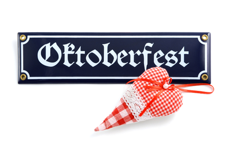 Oktoberfest sign with heart on white isolated backgroundの写真素材
