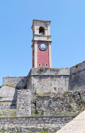 Bell tower Church St. George at the Old fortress of Corfu town (greece)の写真素材