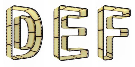 The alphabet from a film isolated on a white backgroundの写真素材
