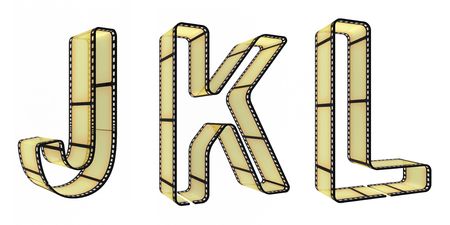 The alphabet from a film isolated on a white backgroundの写真素材
