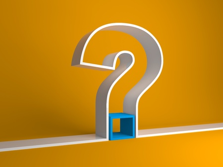 Question sign on a blue background