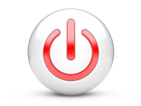 3d illustration of power sign on a sphere