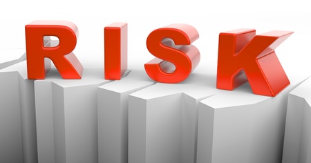 Inscription RISK on the brink of a precipice