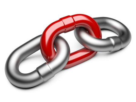 Chain link isolated on white background. Leadership concept 3D illustration.の写真素材