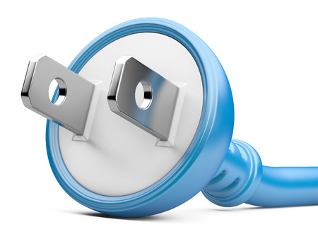 eco energy concept. electric plug isolated on a white backgroundの写真素材