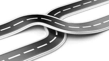 two cross roads -  business strategy. の写真素材