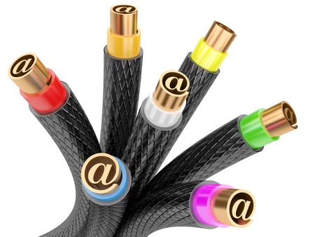 Computer internet cables isolated on white background