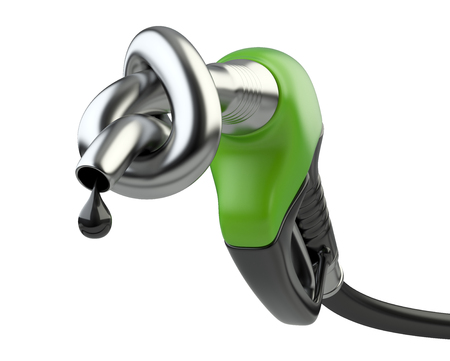Gas nozzle pump with knot and oil drop. 3D illustration isolated on a white background.の写真素材